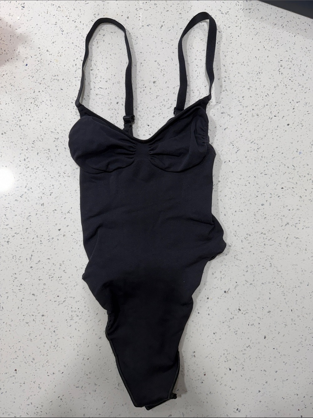 SKIMS Black Seamless Scoop Neck Bodysuit